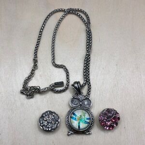 Ginger Snaps Interchangeable Belly Owl Chain Necklace Pendant